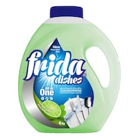 Frida Concentrated Dishwashing Liquid, Green Lemon & Mint, 4kg - Carton of 4