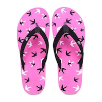 Hasten Women's Modern Trendy Printed Flip Flops, HS0932462, Pink