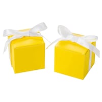 Pack2Gift Plain Ribbon Cube Gift Boxes, Set of 24 Pcs