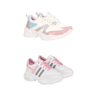 Women's Colourblocked Sneakers, AF0932804, Multicolour, Set of 2