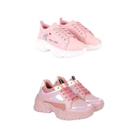 Picture of Women's Colourblocked and Printed Sneakers, AF0932799, Set of 2