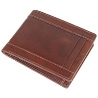 Debonair International Men Genuine Leather 6 Slots Wallet, DI934444, Brown