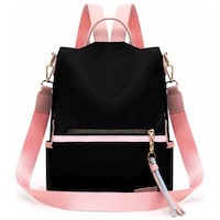 Craftwood Small Cute Style Female Student Backpack, DI934679, 15 L, Black & Pink