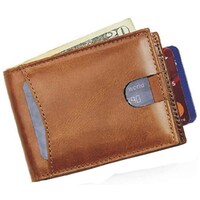 Debonair International Men Genuine Leather 5 Slots Wallet, DI934424, Brown