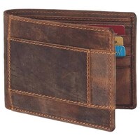 Debonair International Men Genuine Leather 8 Slots Wallet, DI934495, Brown