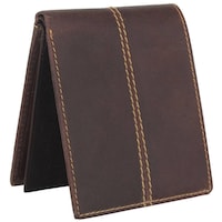 Debonair International Men Genuine Leather 11 Slots Wallet, DI934380, Brown