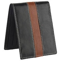 Debonair International Men Genuine Leather 6 Slots Wallet, DI934441, Black
