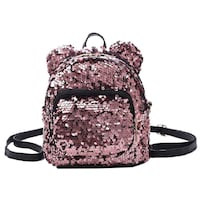 Craftwood Small Girls Sequins Detailed Backpack, DI934690, 15 L, Pink