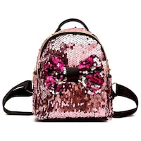 Craftwood Small Girls Sequins Bow Detailed Backpack, DI934249, 15 L, Pink