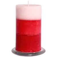 Picture of PIC Hand Poured Rose Scented Pillar Candles, PNC808547, 2.75 x 5 inch, Red & Pink