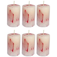 Picture of PIC Handmade Rose Scented Chunk Pillar Candle, PNC808552, 2 x 3 inch, Red & White, Pack of 6