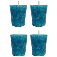 Picture of PIC Forest Scented Paraffin Wax Mottled Votive Candle, PNC808538, Aqua, Pack of 4