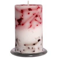 Picture of PIC Floral Rose Paraffin Wax Pillar Candle, PNC808555, 2.75 x 4 inch, Multicolour