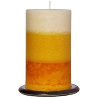 Picture of PIC Hand Poured Vanilla Scented Pillar Candle, PNC808549, 2.75x 5 inch, Yellow & Orange