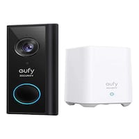 Eufy Security Battery-Powered 2K Video Doorbell with Homebase, Black