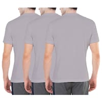 NXT GEN Men's Textured Printed Round Neck T-Shirt, TNG15518, Grey, Pack of 3