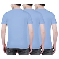 NXT GEN Men's Textured Printed Round Neck T-Shirt, TNG15506, Blue, Pack of 3