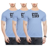 NXT GEN Men's Round Neck Summer Wear Regular Fit Printed T-Shirt, TNG15546, Blue, Pack of 3