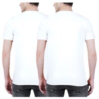 Picture of NXT GEN Men's Printed Round Neck Solid T-Shirt, TNG15638, White, Pack of 2
