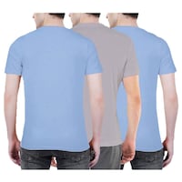 Picture of NXT GEN Men's Round Neck Summer Wear Regular Fit Printed T-Shirt, TNG15550, Blue & Grey, Pack of 3