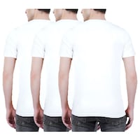 NXT GEN Men's Textured Printed Round Neck T-Shirt, TNG15534, White, Pack of 3