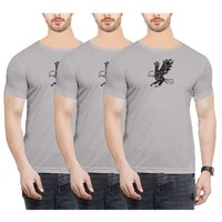 Picture of NXT GEN Men's Solid Round Neck Printed Regular T-Shirt, TNG15598, Grey, Pack of 3