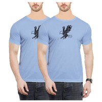 Picture of NXT GEN Men's Printed Round Neck Solid T-Shirt, TNG15626, Blue, Pack of 2