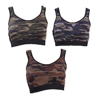 Picture of FIMS Women's Army Printed Sports Bra, NKR32254, Multicolour, Pack of 3