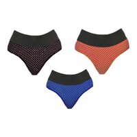 Picture of FIMS Women's Anti-Microbial Tummy-Tucker High-Rise Hipster Panty, NKR32205, Multicolour, Pack of 3