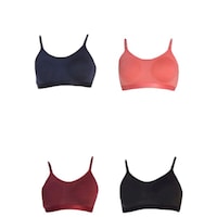 Picture of FIMS Women's Cotton Padded Sports Bra, NKR34181, Cup B, Pack of 4