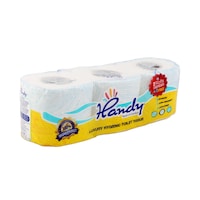 Handy 3 Ply Toilet Paper Roll, 184 Sheets, 3 Rolls - Pack of 12 Pcs
