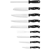 Edenberg Kitchen Knife Set with Stand, Set of 10