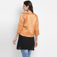 Hangup Women's  Polyester Viscose Printed Jacket, BGNA765255, Multicolour