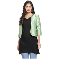 Hangup Women's  Poly Silk Jacquard Jacket, BGNA765257, Green