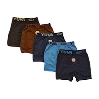 YUVA Boy's Leg Foding Outer Elastic Trunk, YUVA0932414, Multicolour, Pack of 5