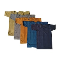 Picture of YUVA Boy's Short Sleeves Vest, YUVA0932431, Multicolour, Pack of 5