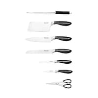 Picture of Edenberg Carbon Stainless Steel Sharp Knives Set with Rotate Stand, Set of 8