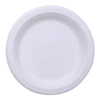 Sadho Bagasse Plates, White, Pack of 25
