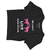 Picture of Foxvenue Women's We Can’t Live Without Each Other Printed Crop Top, FXV0936021, Black