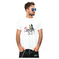 Picture of Foxvenue Men's Har Har Mahadev Printed T-shirt, FXV0935655, White