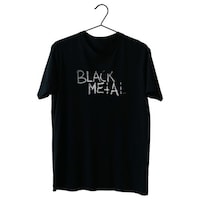 Foxvenue Women's Black Metal Printed T-shirt, FXV0935992, Black