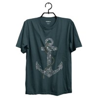 Foxvenue Women's Anchor Printed T-shirt, FXV0935990, Peach Green