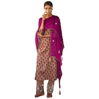Saranya Unstitched Printed Salwar Suit Set, ALS9881, Set of 3