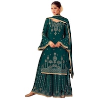 Saranya Unstitched Embroidery Salwar Suit Set, ALS9914, Set of 3