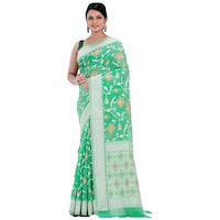 Picture of Indian Silk House Agencies Kora Silk Saree with Blouse Piece, ISKA100087, Multicolor