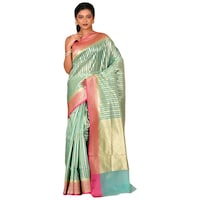 Picture of Indian Silk House Agencies Kora Silk Saree with Blouse Piece, ISKA100053, Multicolor