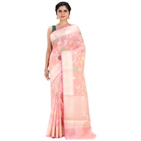 Picture of Indian Silk House Agencies Kora Silk Saree with Blouse Piece, ISKA100088, Multicolor