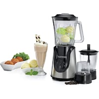 Picture of Black & Decker Glass Blender with 2 Mills, 600W, Black & Silver