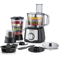 Black & Decker 6in1 Food Processor with 29 Functions, 600W, 1.5L, Black