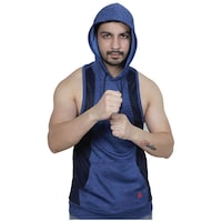 Active & Alive Men's Fitted Gym Hoodies, STYLHNT720993, Royal Blue